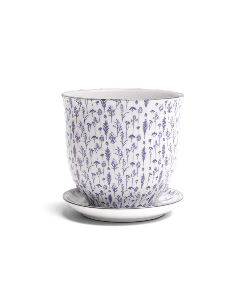 Liberte Porcelain Pot And Saucer Set With Drainage - Chive Ceramics Studio - Pots - Chive Ceramics Studio