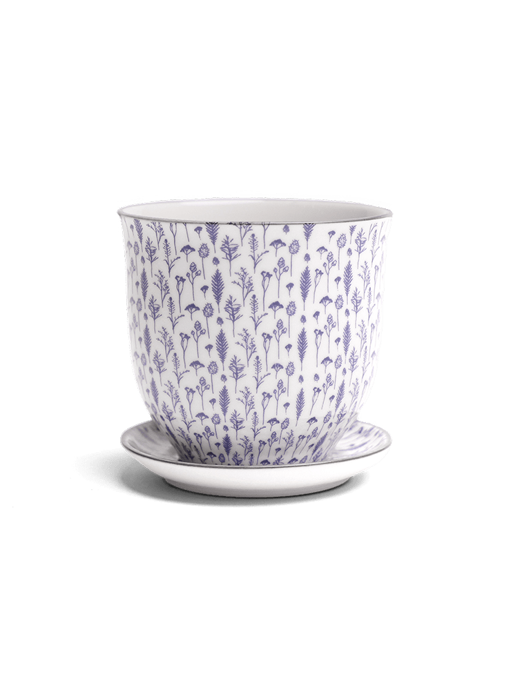 Liberte Porcelain Pot And Saucer Set With Drainage - Chive Ceramics Studio - Pots - Chive Ceramics Studio