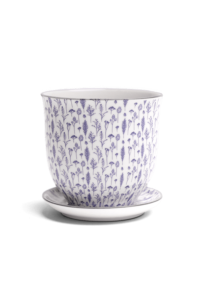 Liberte Porcelain Pot And Saucer Set With Drainage - Chive Ceramics Studio - Pots - Chive Ceramics Studio