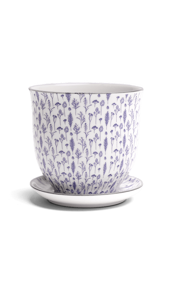 Liberte Porcelain Pot And Saucer Set With Drainage - Chive Ceramics Studio - Pots - Chive Ceramics Studio