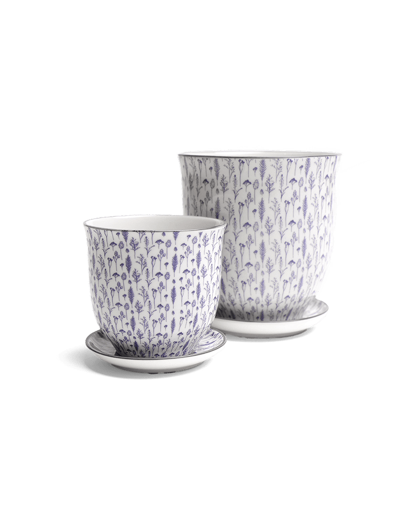 Liberte Porcelain Pot And Saucer Set With Drainage - Chive Ceramics Studio - Pots - Chive Ceramics Studio