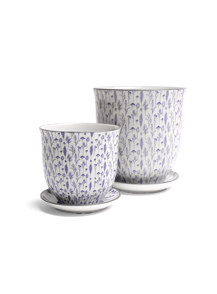 Liberte Porcelain Pot And Saucer Set With Drainage - Chive Ceramics Studio - Pots - Chive Ceramics Studio