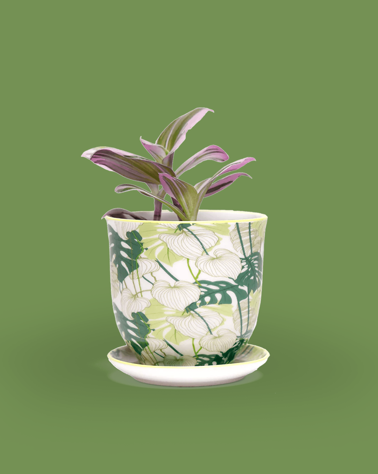 Liberte Porcelain Pot And Saucer 3.25" - Chive Ceramics Studio - Pots - Chive Ceramics Studio