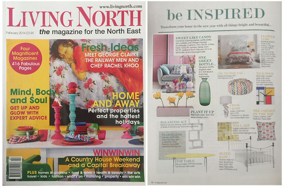 Living North magazine editorial featuring Chive Studio Ceramic Hanging Wall Brick Lilac — Be Inspired
