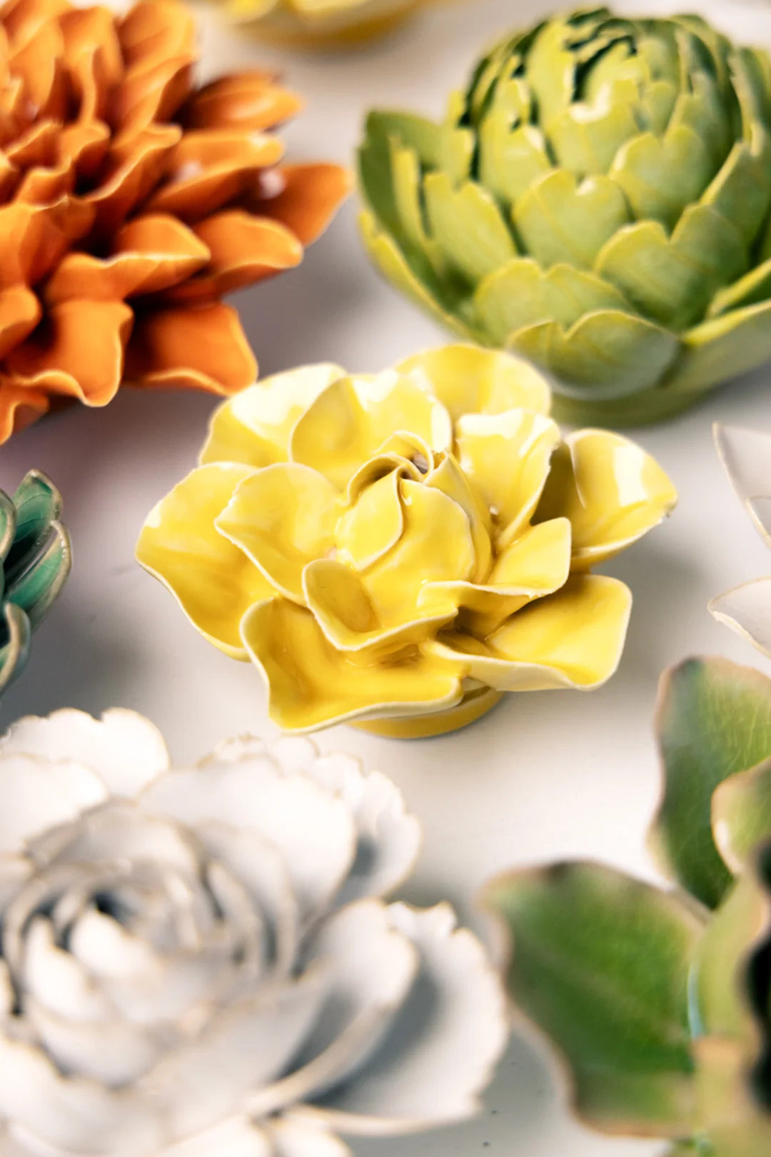 March Birth Flower - Daffodil ceramic wall flower styled on wall — Birth Flower Collection — Chive Studio Toronto