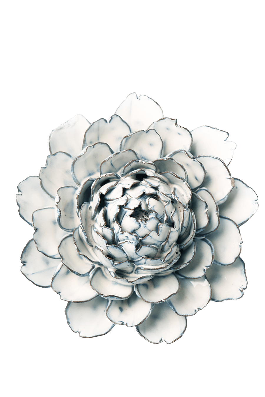 Blue White Hermione Peony - Chive Ceramics Studio - Ceramic Flowers - Chive Ceramics Studio