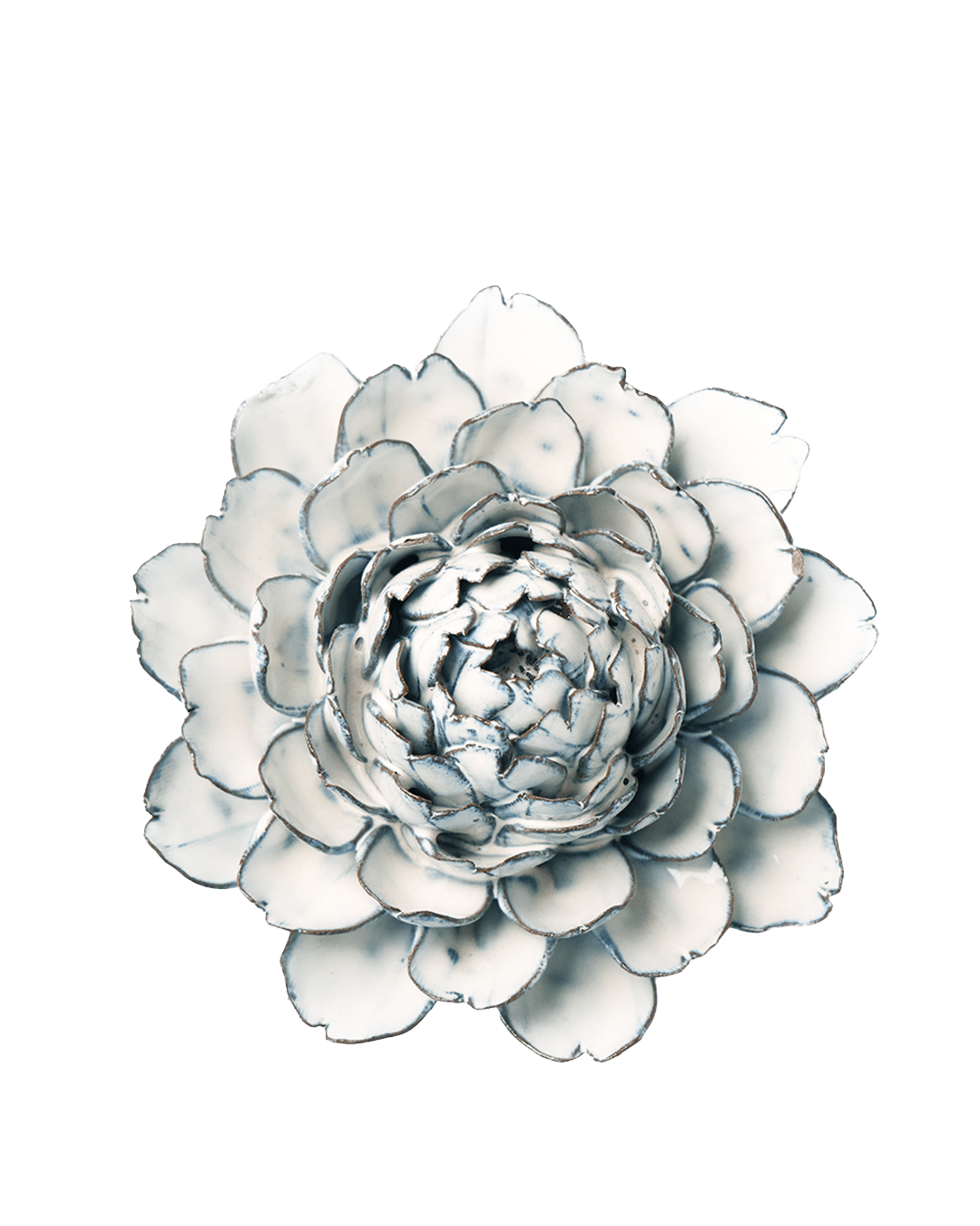 Blue White Hermione Peony - Chive Ceramics Studio - Ceramic Flowers - Chive Ceramics Studio