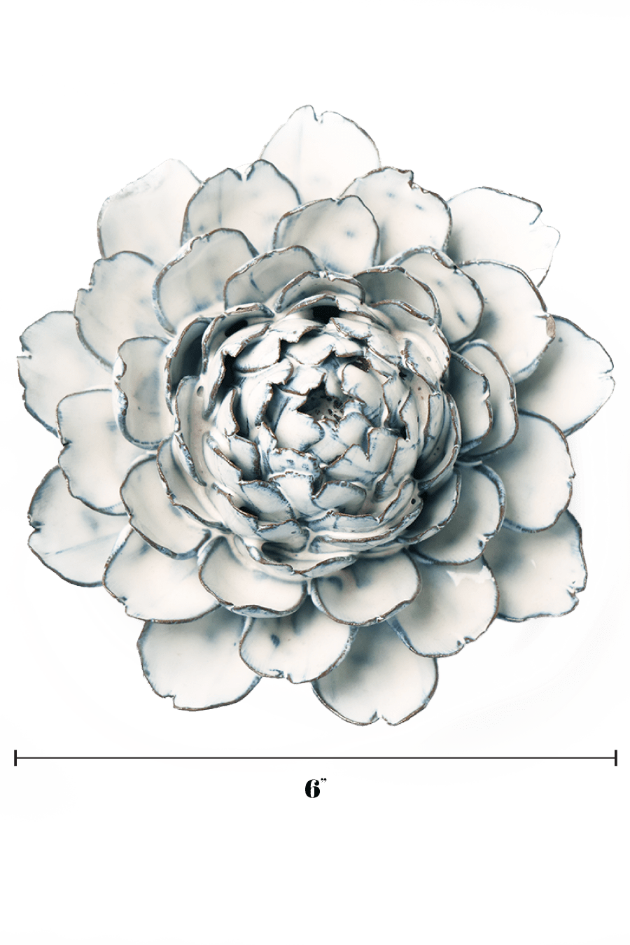 Blue White Hermione Peony - Chive Ceramics Studio - Ceramic Flowers - Chive Ceramics Studio