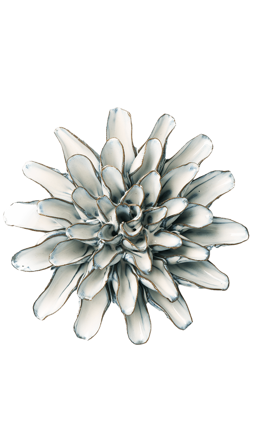 White Cornflower ceramic wall flower — Coastal collection — designed in Toronto by Chive Studio