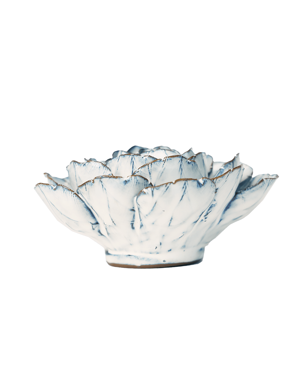 Blue White Keiko Peony ceramic wall flower — Coastal Collection — handmade by Chive Studio Toronto