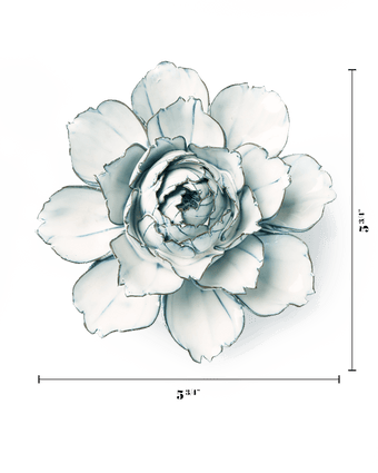 Blue White Camellia ceramic wall flower — Coastal Collection — handmade by Chive Studio Toronto