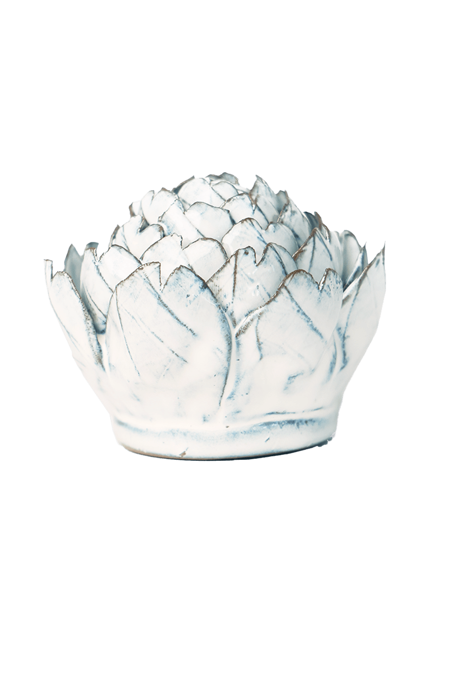 Blue White Queen Protea ceramic wall flower — Coastal Collection — handmade by Chive Studio Toronto