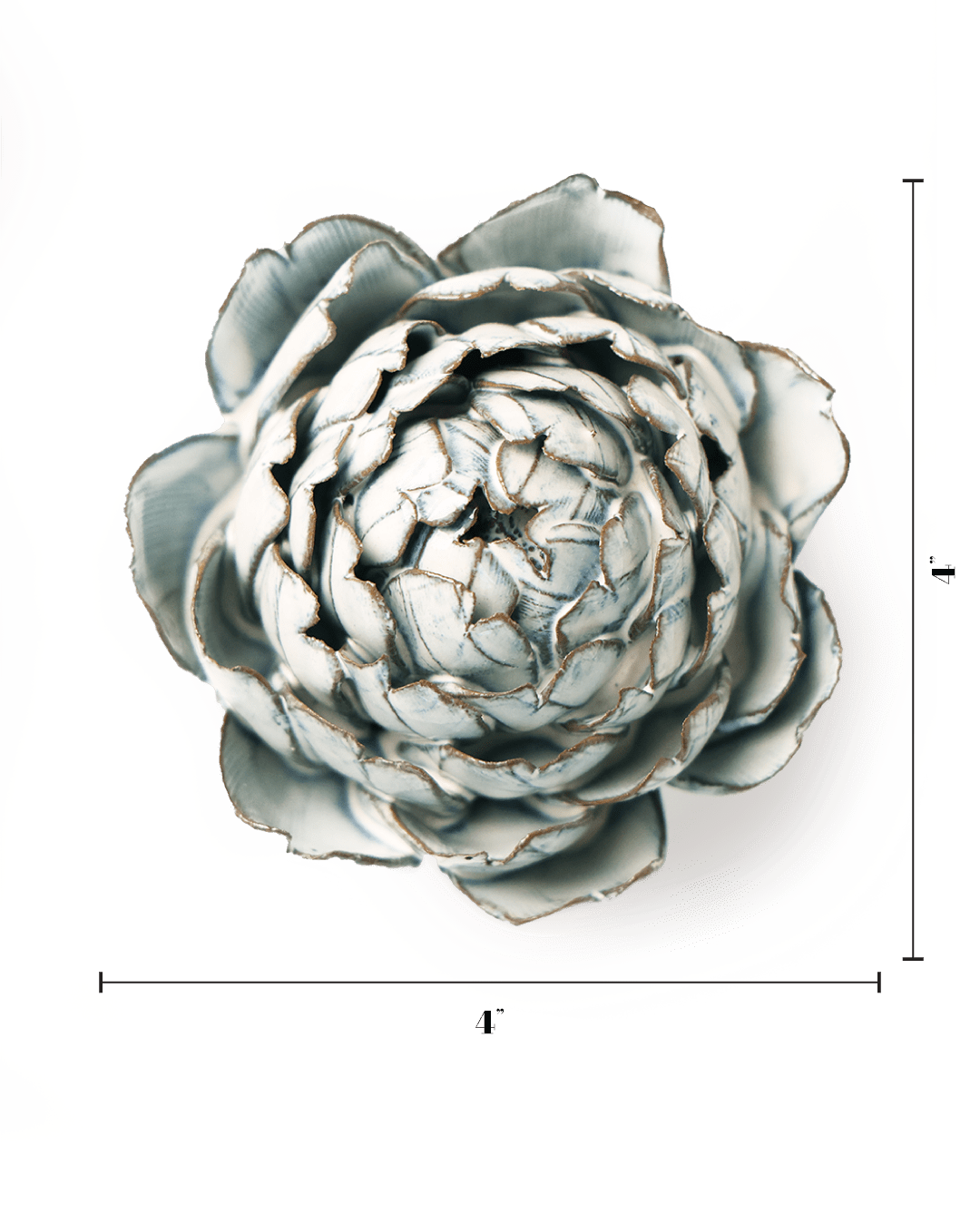 Blue White Queen Protea ceramic wall flower — Coastal Collection — handmade by Chive Studio Toronto