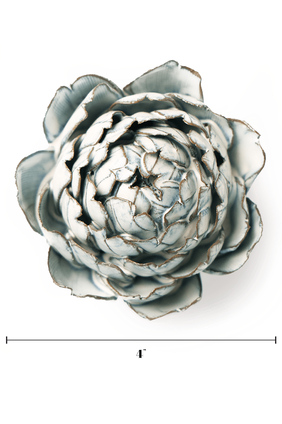 Blue White Queen Protea ceramic wall flower — Coastal Collection — handmade by Chive Studio Toronto