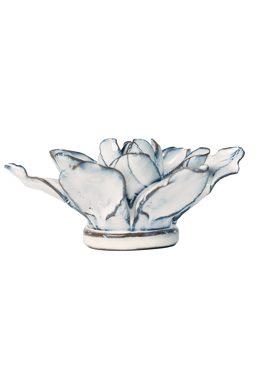 Blue White Columbine ceramic wall flower — Coastal Collection — handmade by Chive Studio Toronto