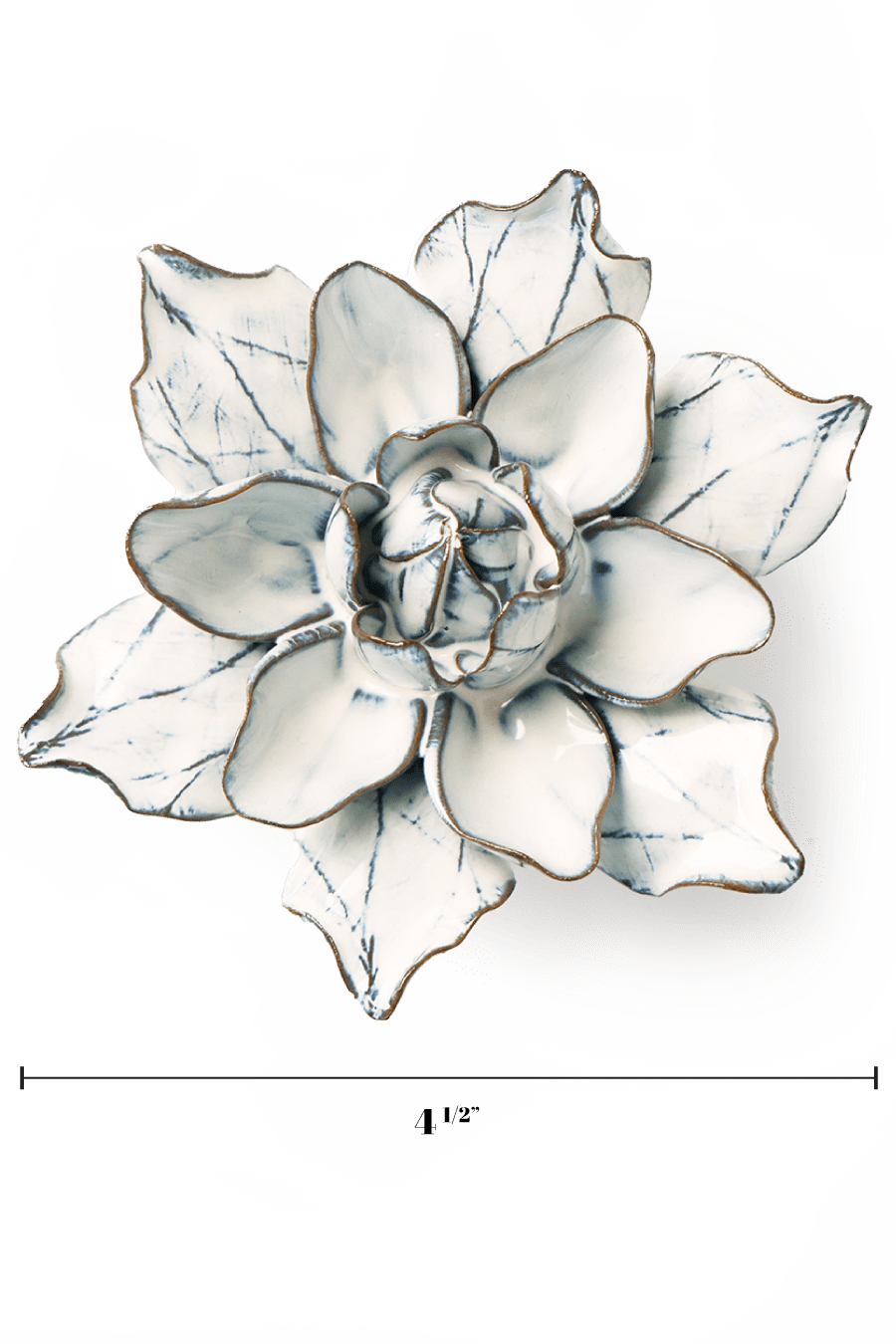 White Columbine ceramic wall flower - Coastal collection - handmade by Chive Studio Toronto