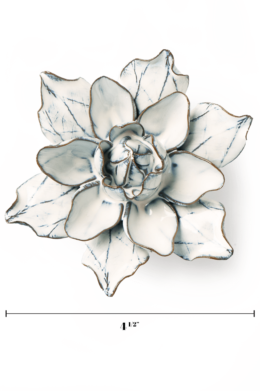 Blue White Columbine ceramic wall flower — Coastal Collection — handmade by Chive Studio Toronto