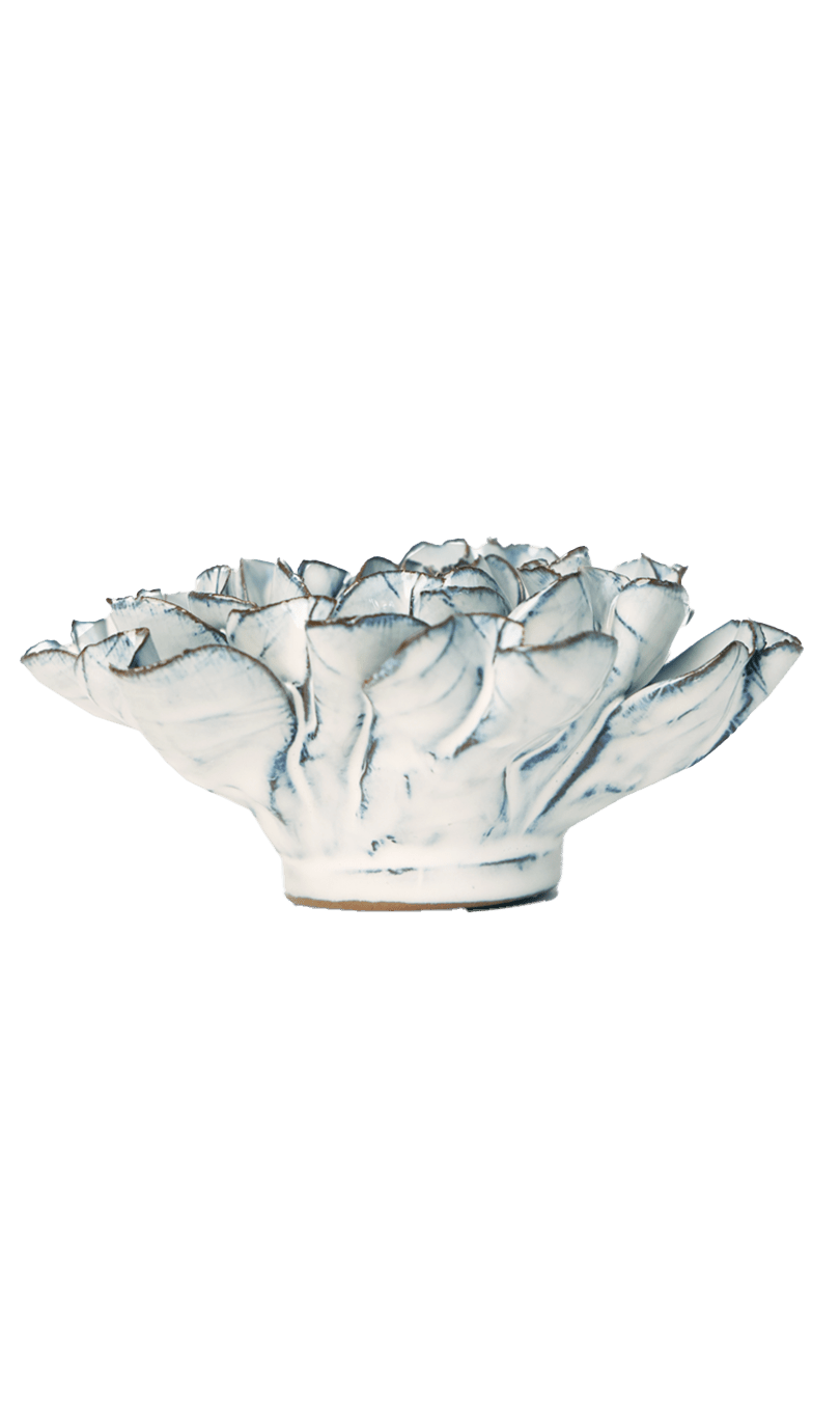 Blue White Hawthorn ceramic wall flower — Coastal Collection — handmade by Chive Studio Toronto