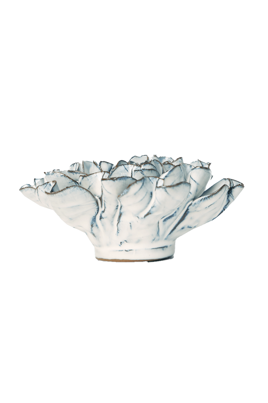 Blue White Hawthorn ceramic wall flower — Coastal Collection — handmade by Chive Studio Toronto