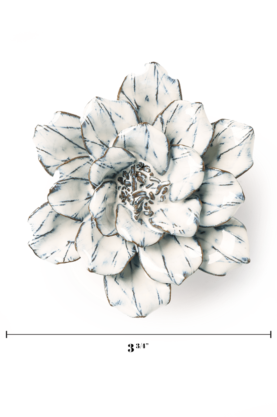 Blue White Cosmos ceramic wall flower — Coastal Collection — handmade by Chive Studio Toronto