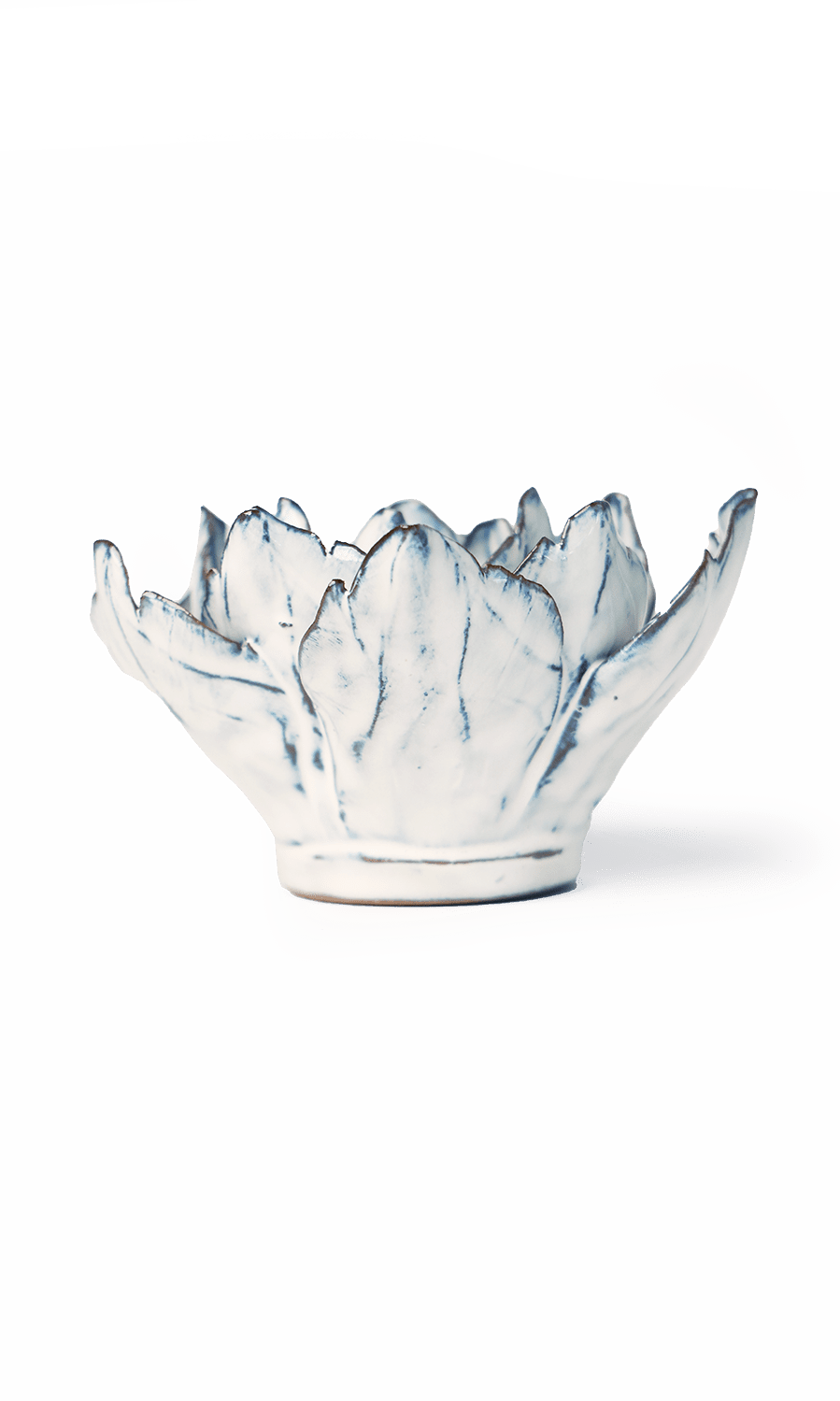 Blue White Purslane ceramic wall flower — Coastal Collection — handmade by Chive Studio Toronto