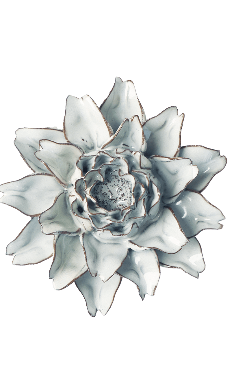 White Protea ceramic wall flower — Coastal collection — designed in Toronto by Chive Studio