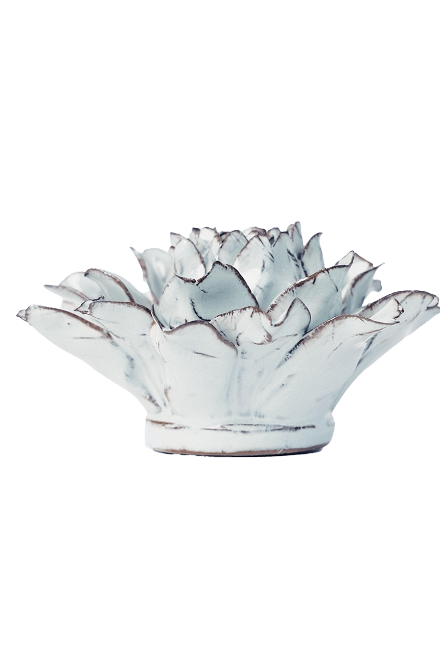 Blue White King Protea ceramic wall flower — Coastal Collection — handmade by Chive Studio Toronto