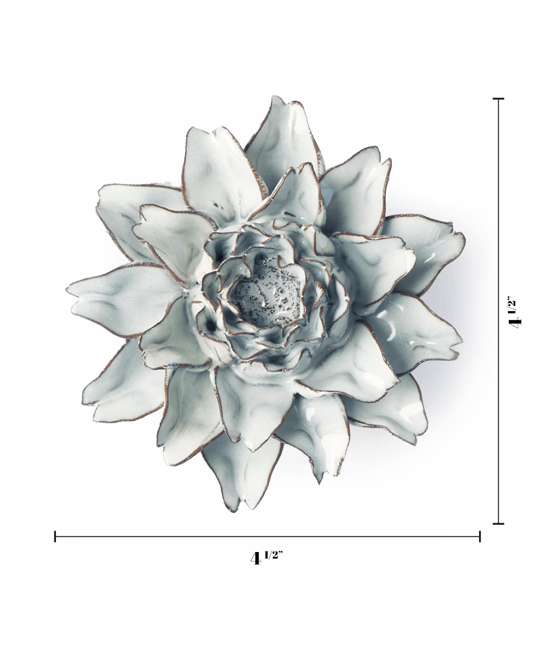 Blue White King Protea ceramic wall flower — Coastal Collection — handmade by Chive Studio Toronto