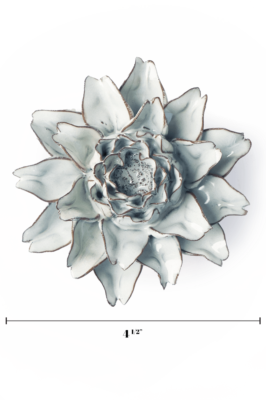 Blue White King Protea ceramic wall flower — Coastal Collection — handmade by Chive Studio Toronto