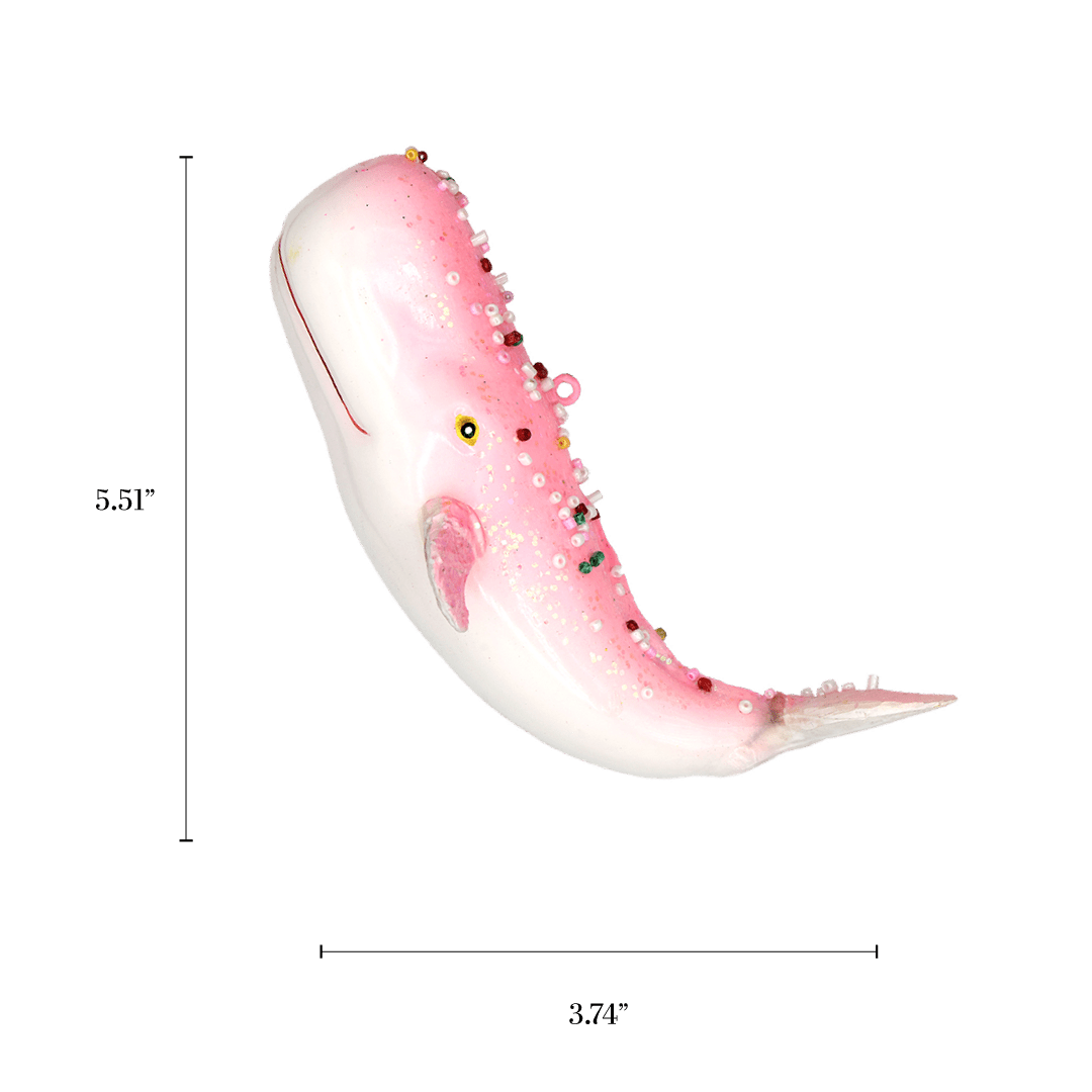 Pink Whale Ornament - Chive Ceramics Studio - Glass Ornaments - Chive Ceramics Studio