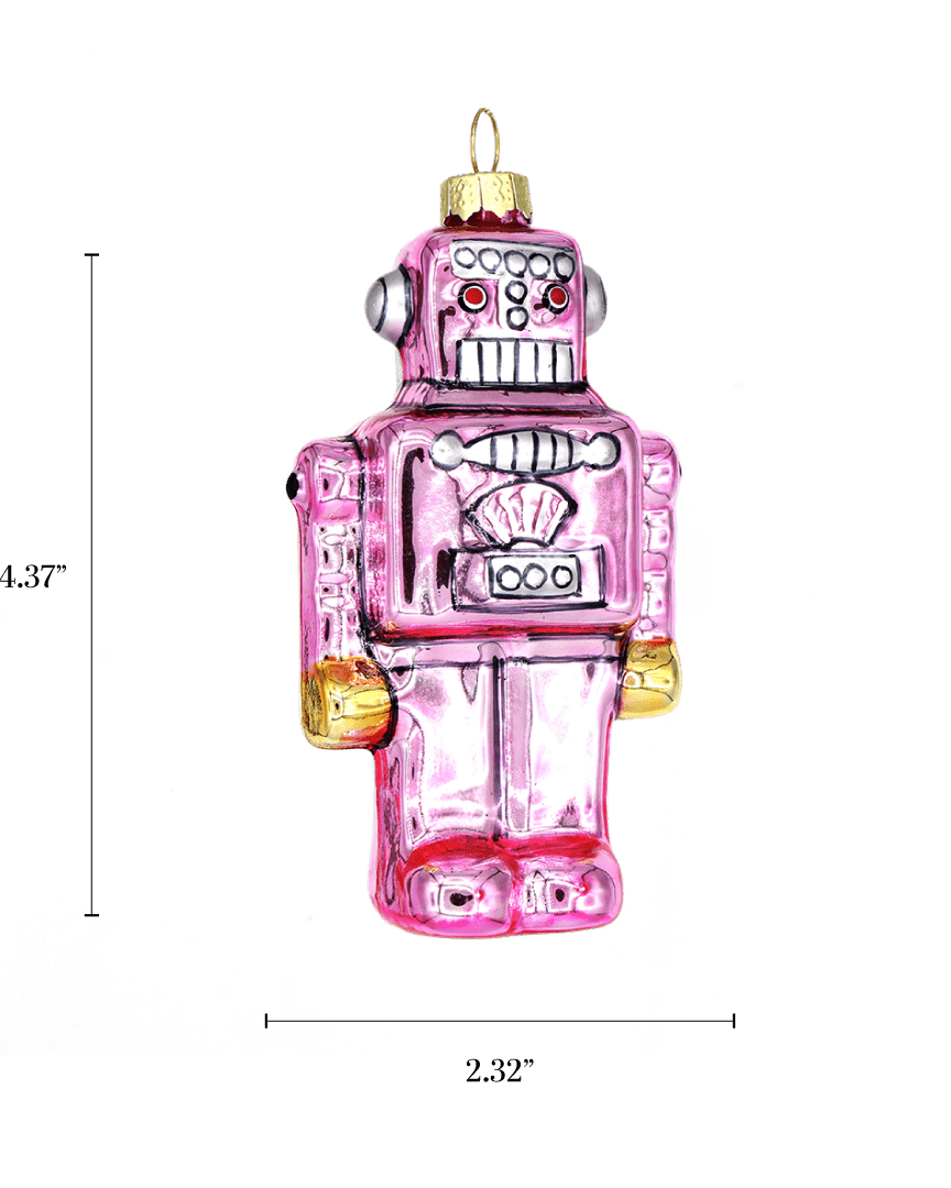 Pink Robot Ornament - Chive Ceramics Studio - Glass Ornaments - Chive Wholesale