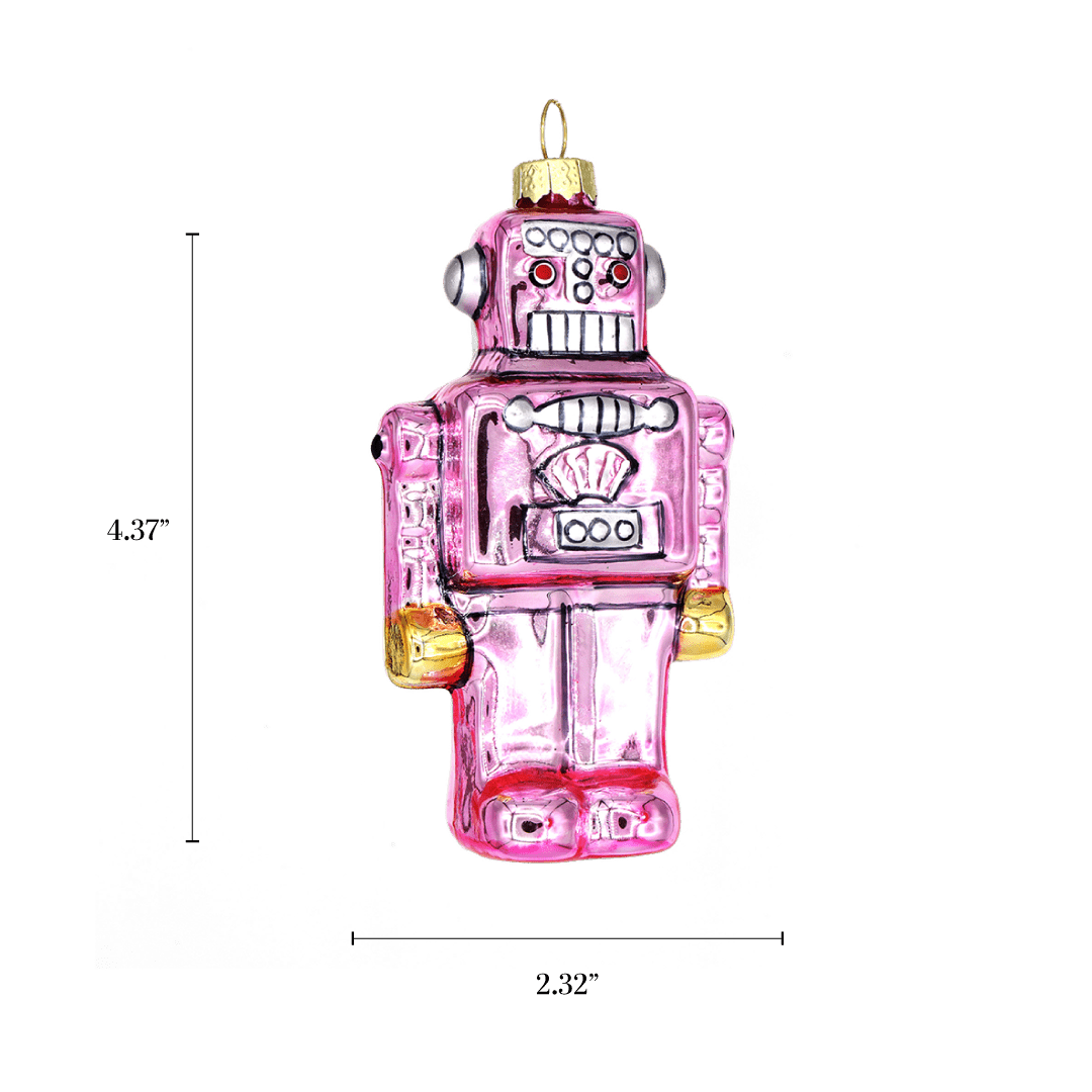 Pink Robot Ornament - Chive Ceramics Studio - Glass Ornaments - Chive Wholesale