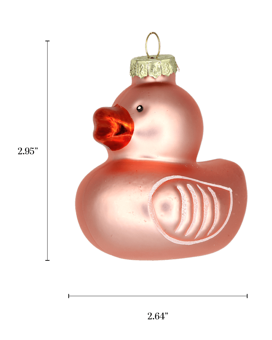 Pink Duckie Ornament - Chive Ceramics Studio - Glass Ornaments - Chive US
