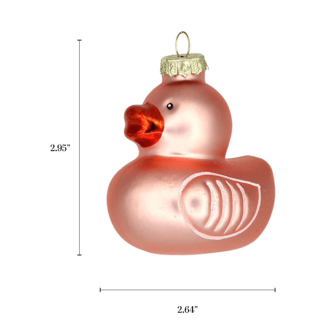 Pink Duckie Ornament - Chive Ceramics Studio - Glass Ornaments - Chive US