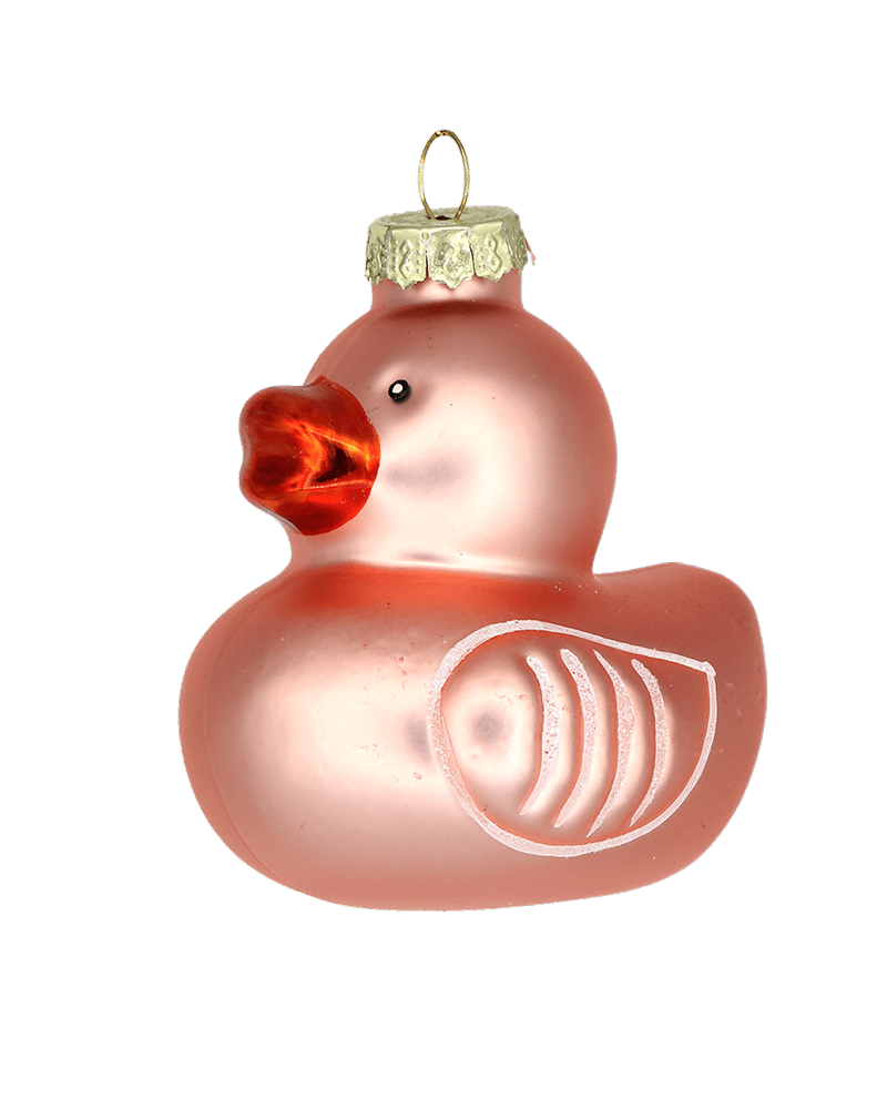 Pink Duckie Ornament - Chive Ceramics Studio - Glass Ornaments - Chive US