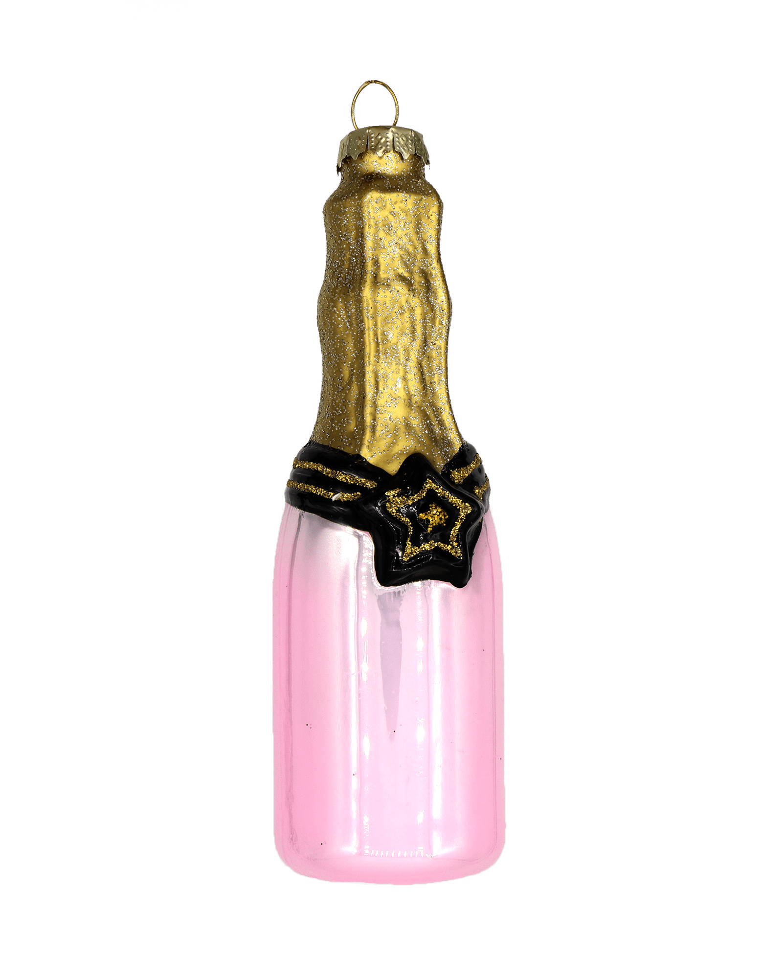 Pink Champagne Bottle Ornament - Chive Ceramics Studio - Glass Ornaments - Chive US