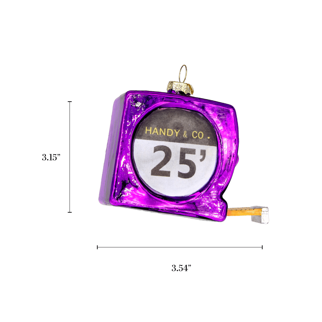 Purple Tape Measure Ornament - Chive Ceramics Studio - Glass Ornaments - Chive US