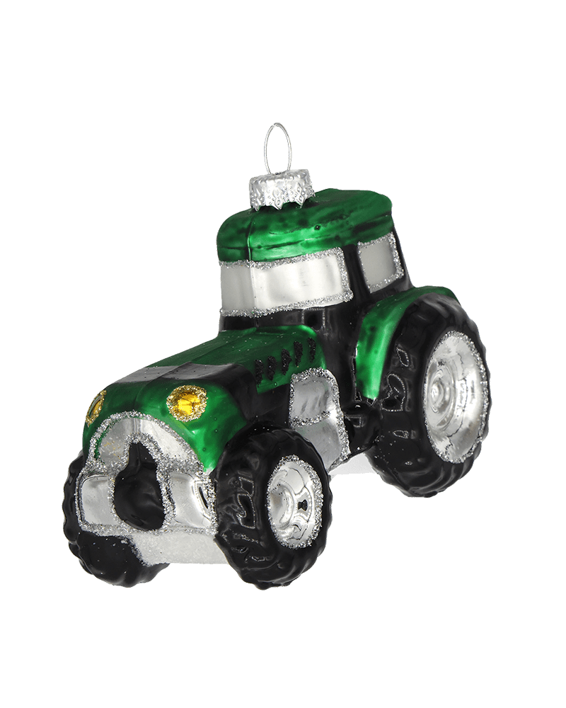 Green Tractor Ornament - Chive Ceramics Studio - Glass Ornaments - Chive Ceramics Studio
