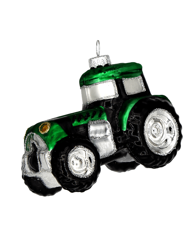 Green Tractor Ornament - Chive Ceramics Studio - Glass Ornaments - Chive Ceramics Studio