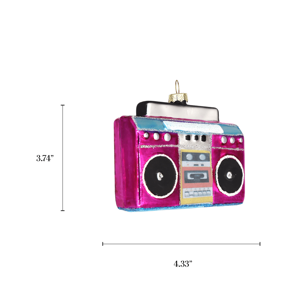 Pink Boombox Ornament - Chive Ceramics Studio - Glass Ornaments - Chive Wholesale