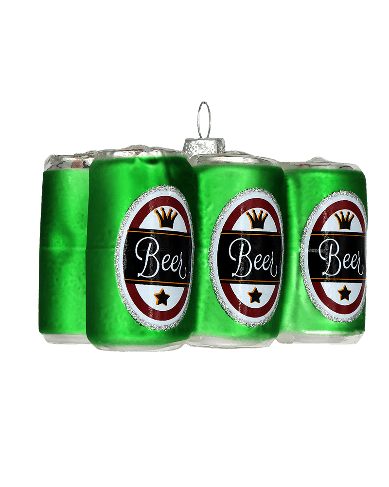 6 pack of Beer Ornament - Chive Ceramics Studio - Glass Ornaments - Chive US