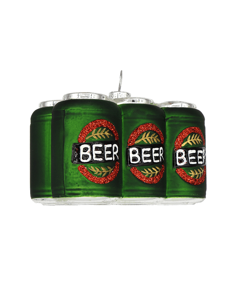 6 pack of Beer Ornament - Chive Ceramics Studio - Glass Ornaments - Chive US