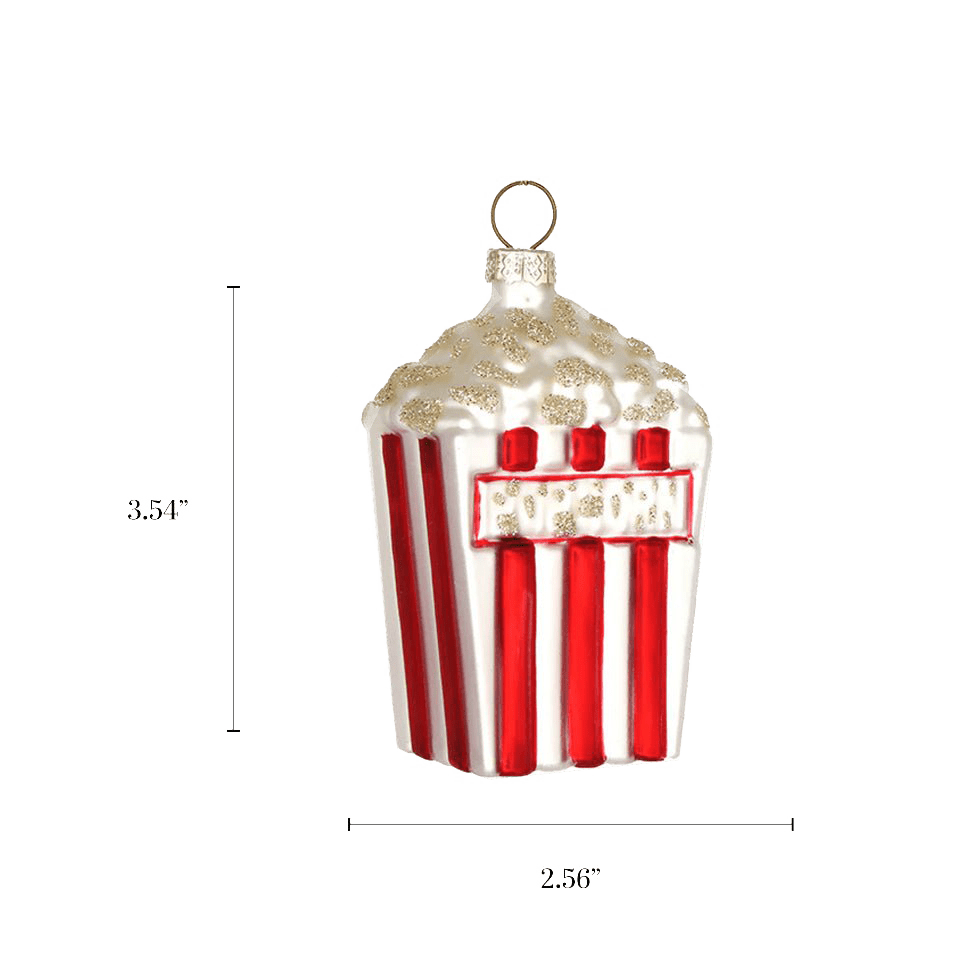 Bucket of Popcorn Ornament - Chive Ceramics Studio - Glass Ornaments - Chive Ceramics Studio