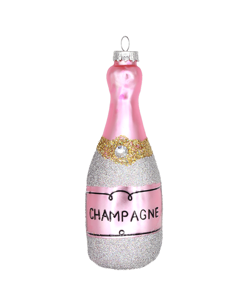 Pink Champagne Ornament - Chive Ceramics Studio - Glass Ornaments - Chive US