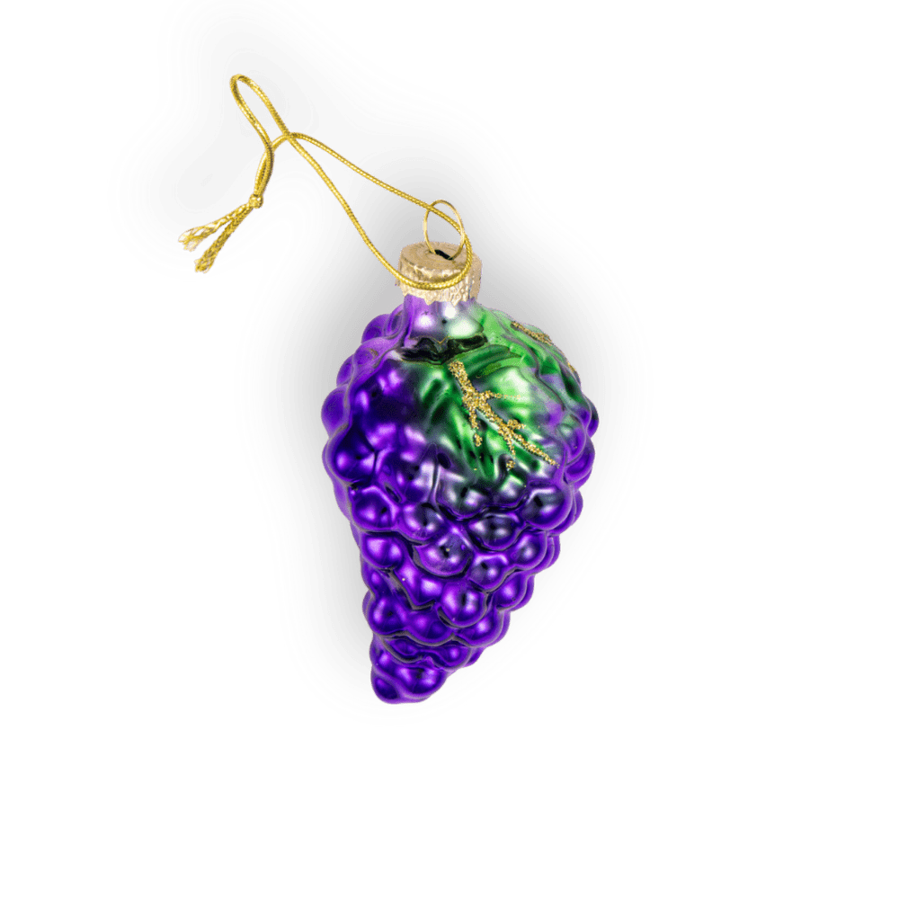 Purple Grapes Bunch Ornament - Chive Ceramics Studio - Glass Ornaments - Chive Ceramics Studio