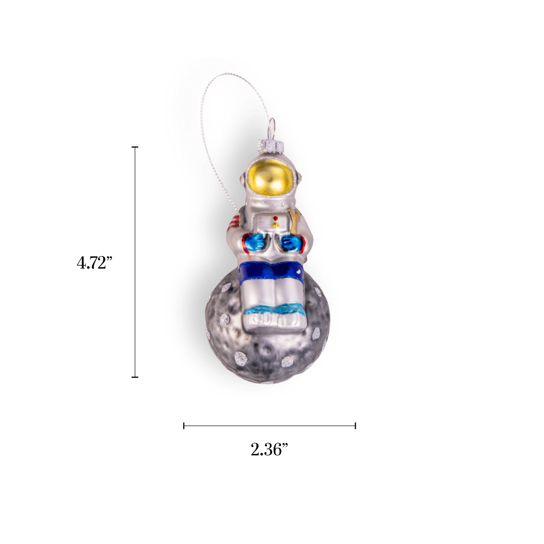 Astronaut on the Moon Ornament - Chive Ceramics Studio - Glass Ornaments - Chive Ceramics Studio