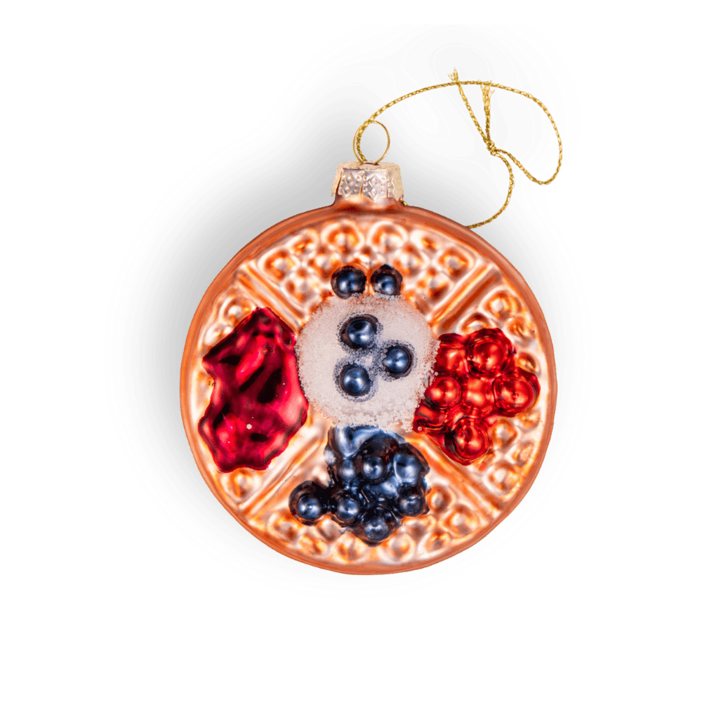Breakfast Waffle Ornament - Chive Ceramics Studio - Glass Ornaments - Chive Ceramics Studio