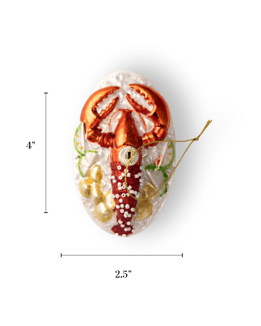 Lobster Dinner Ornament - Chive Ceramics Studio - Glass Ornaments - Chive Ceramics Studio