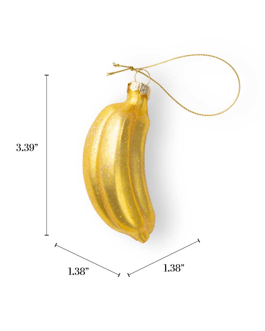 Golden Banana Bunch Ornament - Chive Ceramics Studio - Glass Ornaments - Chive Ceramics Studio