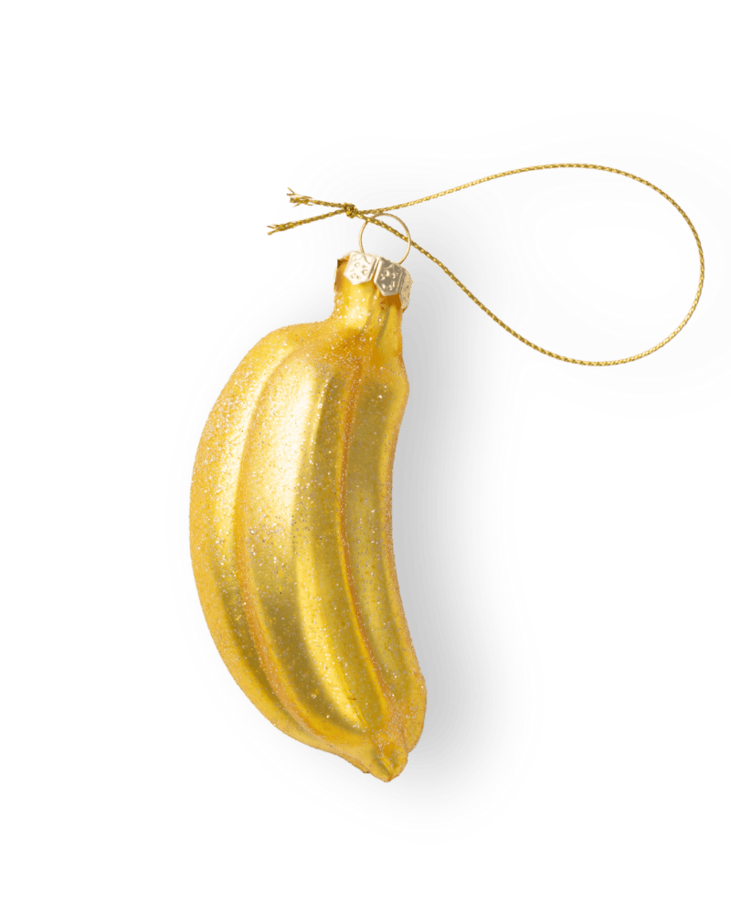 Golden Banana Bunch Ornament - Chive Ceramics Studio - Glass Ornaments - Chive Ceramics Studio